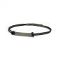 Preview: 1,5 mm dickes schwarzes Nylonarmband mit Edelstahlverschluss und schwarzes Gravurplatte - Casso Black